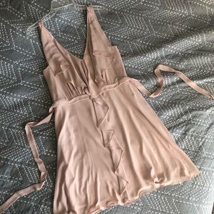 BCBG Azria ruffle front fit and flare dress